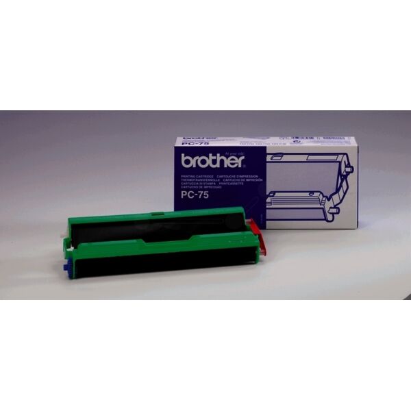 Brother Original Brother Fax T 100 Series Inkfilm (PC-75) schwarz, 144 Seiten, 14,86 Rp pro Seite - ersetzt Thermo-Film PC75 für Brother Fax T 100Series