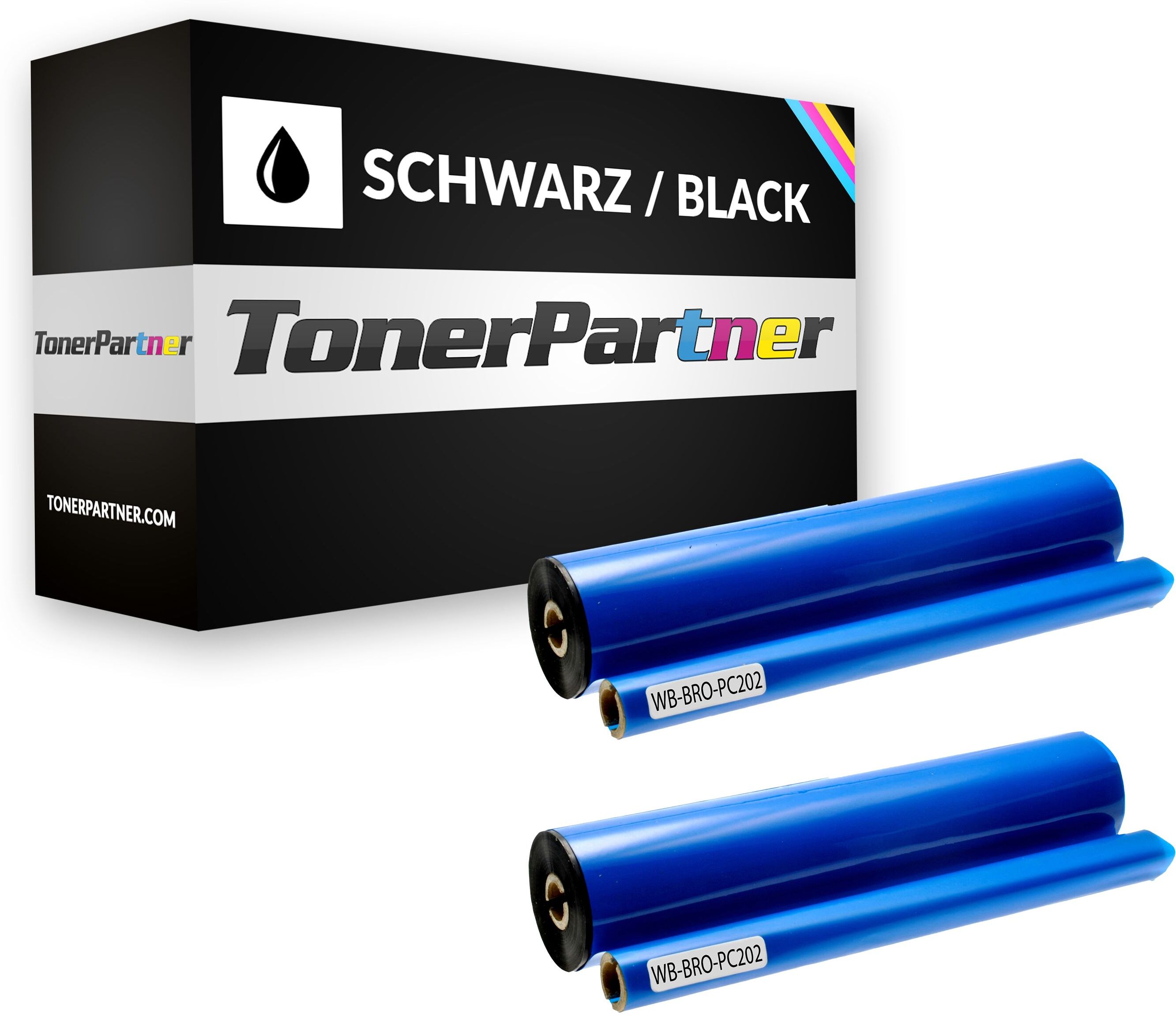 TonerPartner Kompatibel zu Brother Intellifax 1030 Inkfilm (PC-202 RF) schwarz Multipack (2 St.), 420 Seiten, 9,52 Rp pro Seite von TonerPartner