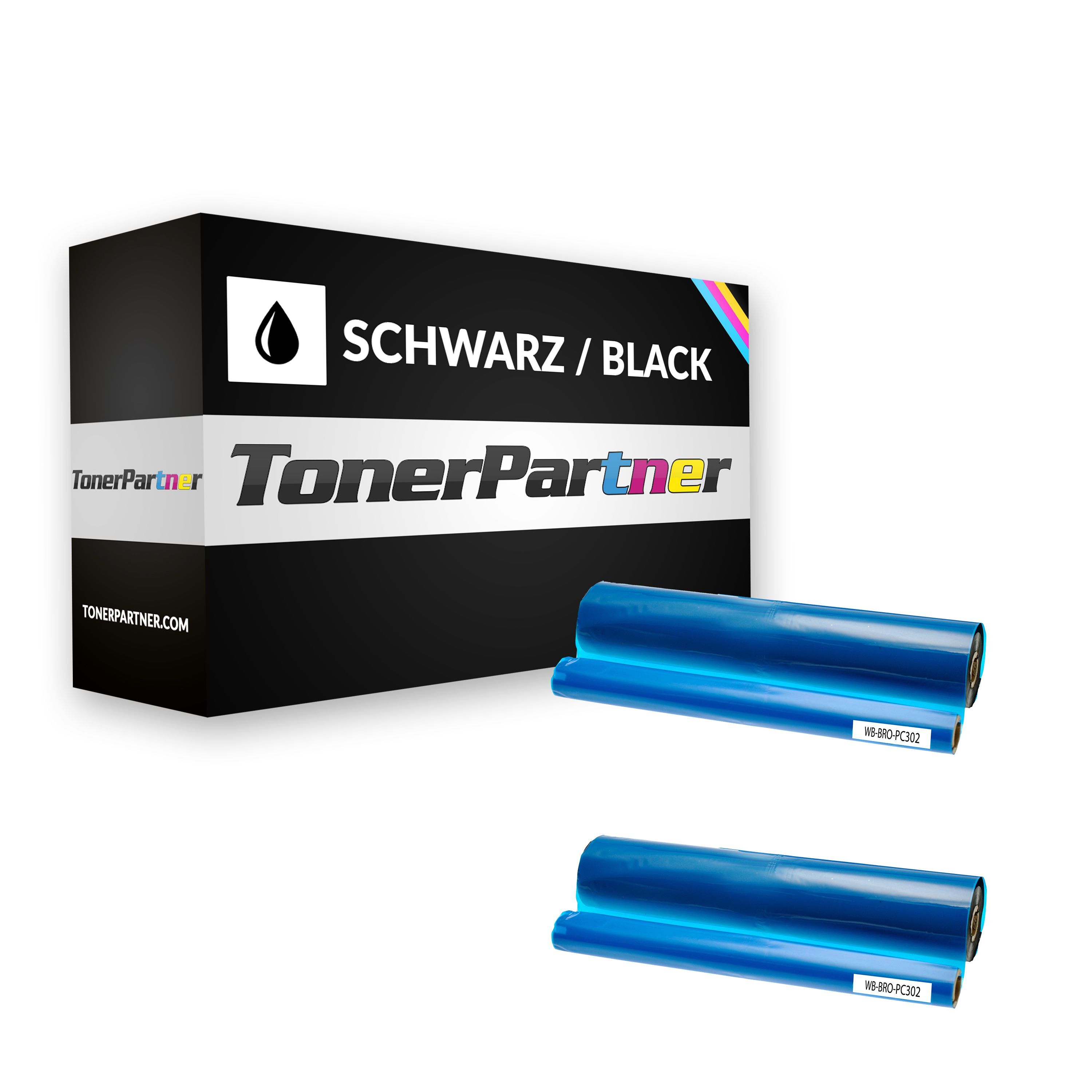 TonerPartner Kompatibel zu Brother Intellifax 870 MC Inkfilm (PC-302 RF) schwarz, 230 Seiten, 9,07 Rp pro Seite von TonerPartner