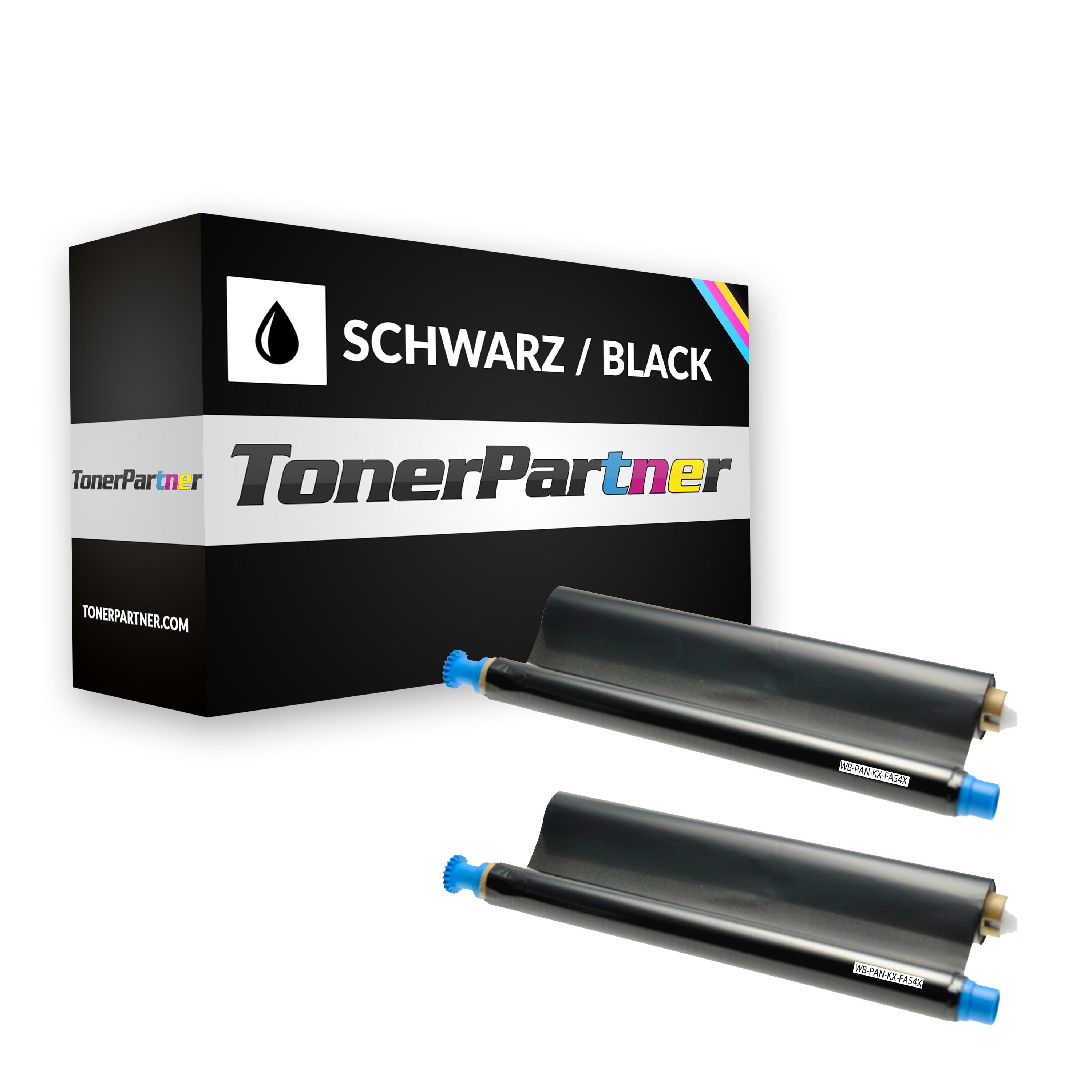 TonerPartner Kompatibel zu Panasonic KX-FC 240 Series Inkfilm (KX-FA 54 X) schwarz Multipack (2 St.), 105 Seiten, 16,14 Rp pro Seite von TonerPartner