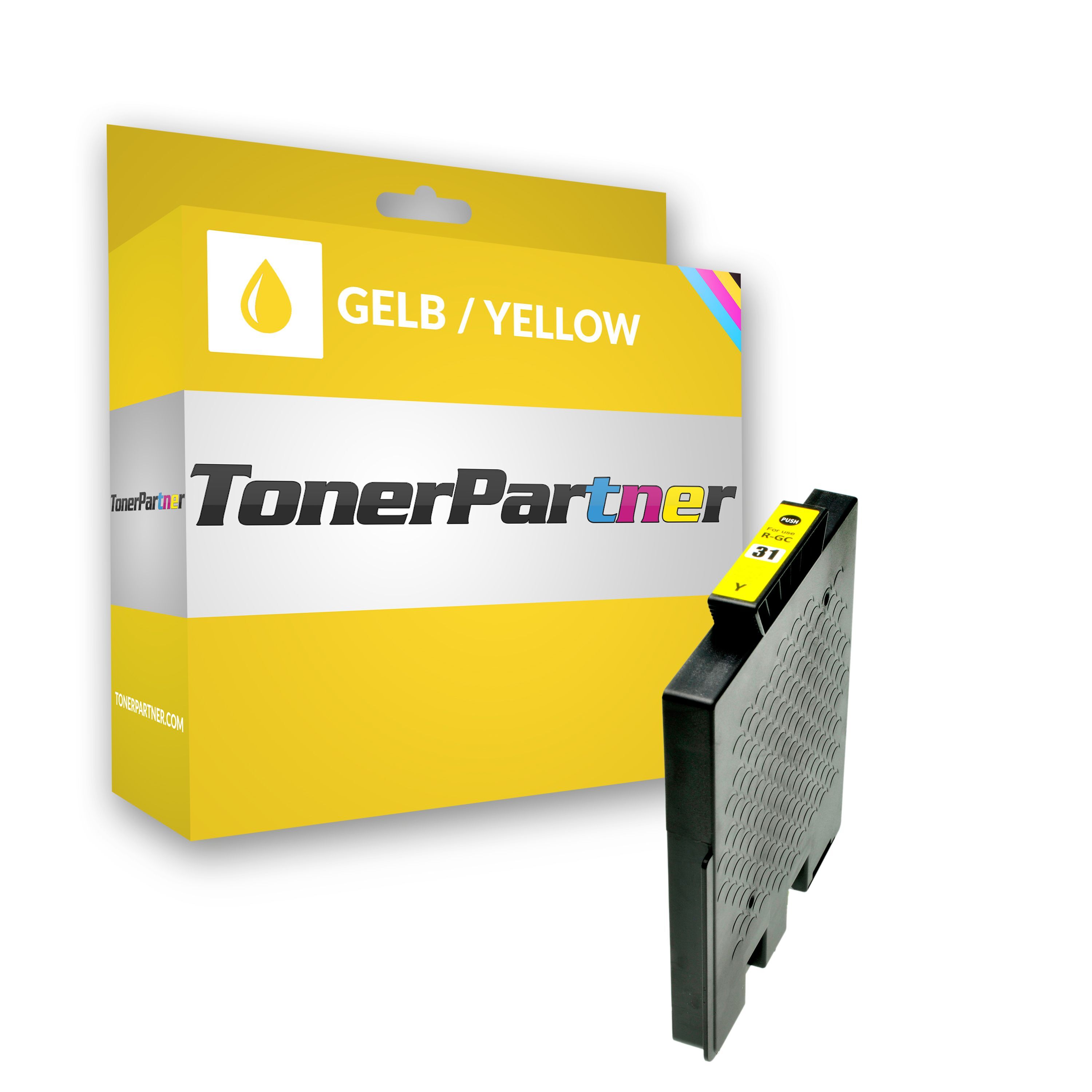 TonerPartner Kompatibel zu Ricoh Aficio GX e 3300 Tintenpatrone (GC-31 Y / 405691) gelb, 1.750 Seiten, 1,12 Rp pro Seite, Inhalt: 27 ml von TonerPartner