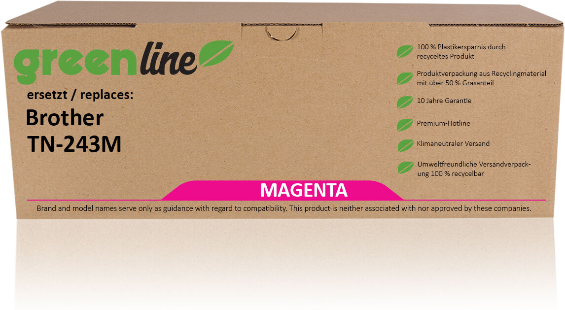 TonerPartner Kompatibel zu Brother MFC-L 3710 CW Toner (TN-243 M) magenta, 3.000 Seiten, 2,67 Rp pro Seite von TonerPartner