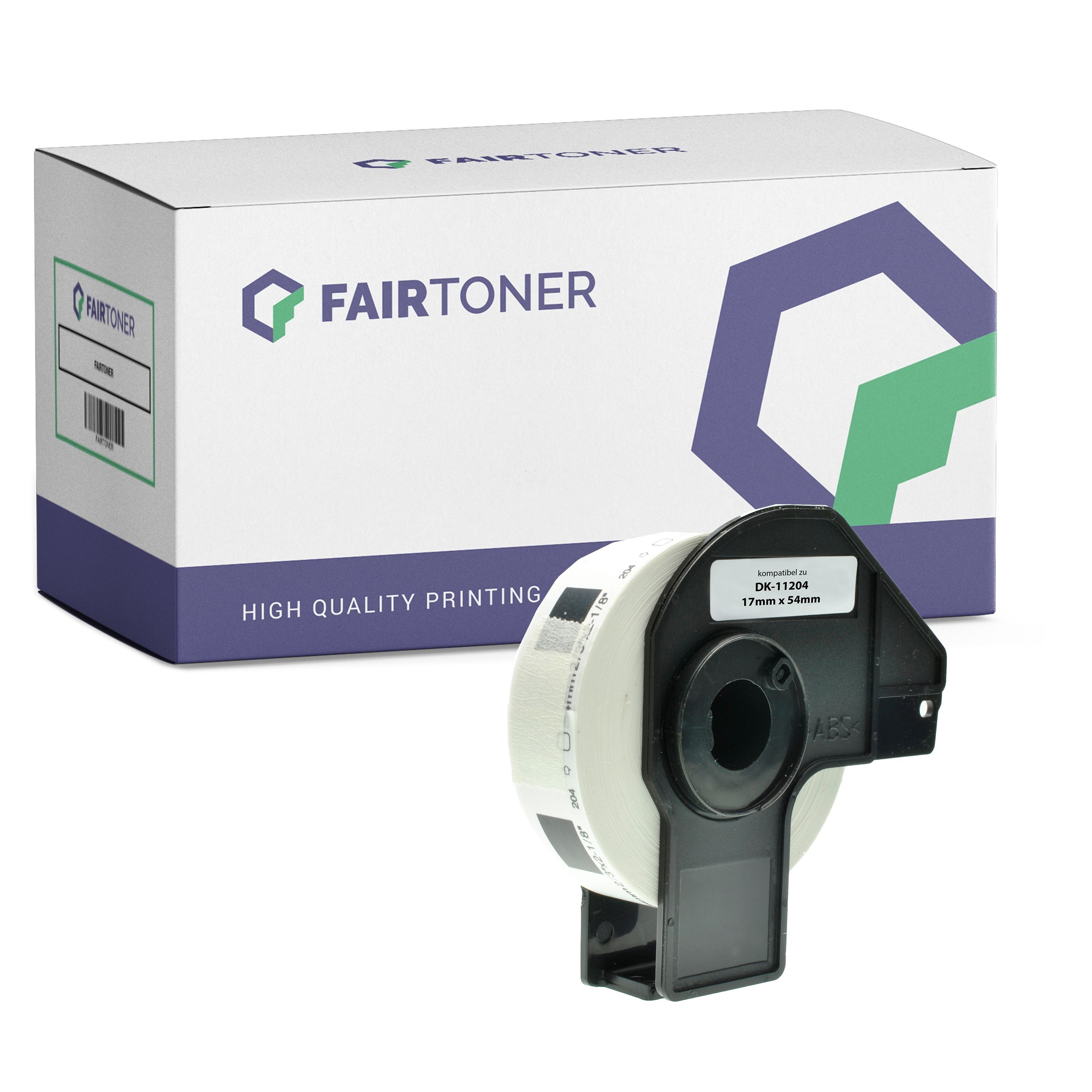 FairToner Kompatibel zu Brother P-Touch QL 1100 (DK-11204) Etikett 400x (17mm x 54mm) WeiÃŸ