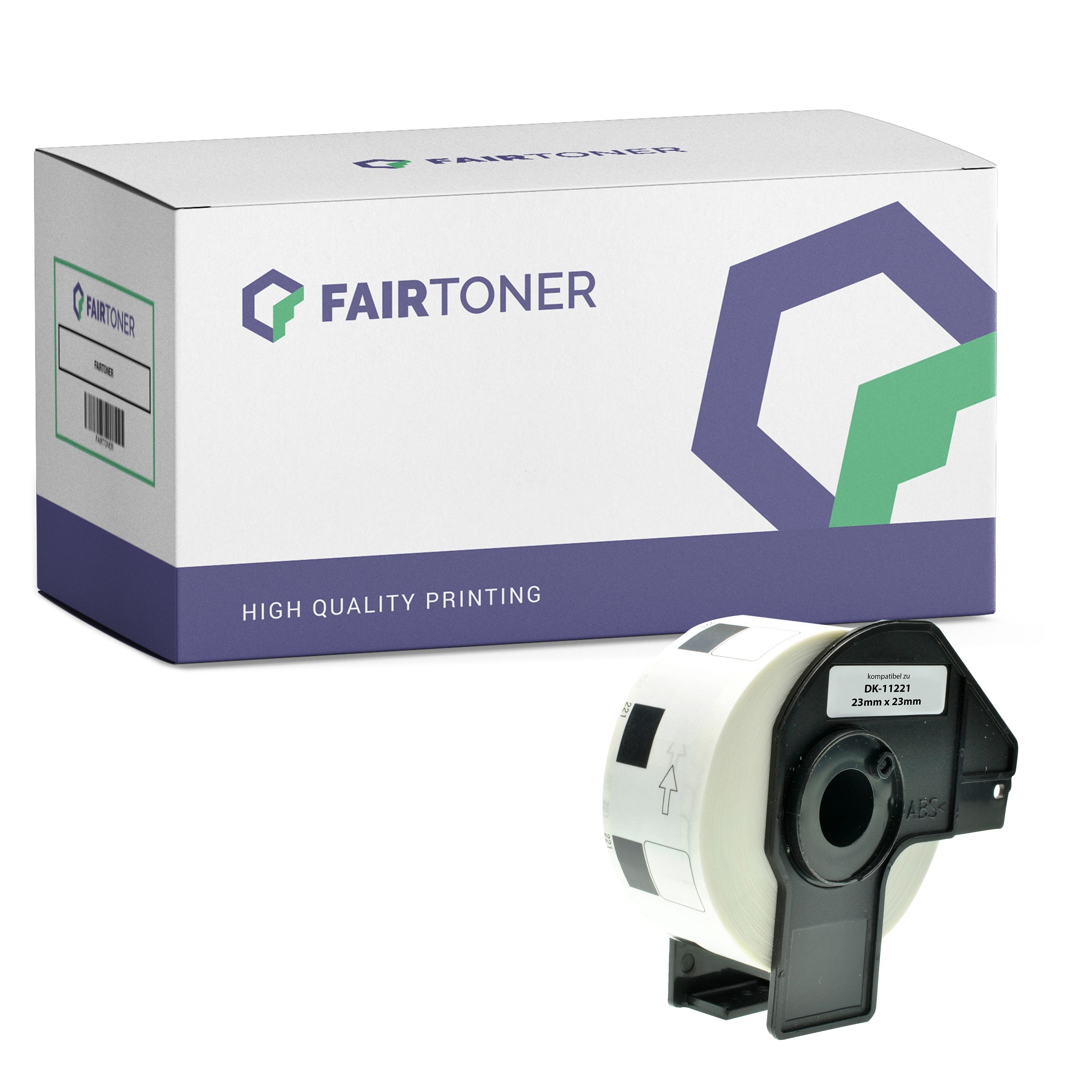 FairToner Kompatibel zu Brother P-Touch QL 1060 NX (DK-11221) Etikett 1000x (23mm x 23mm) WeiÃŸ