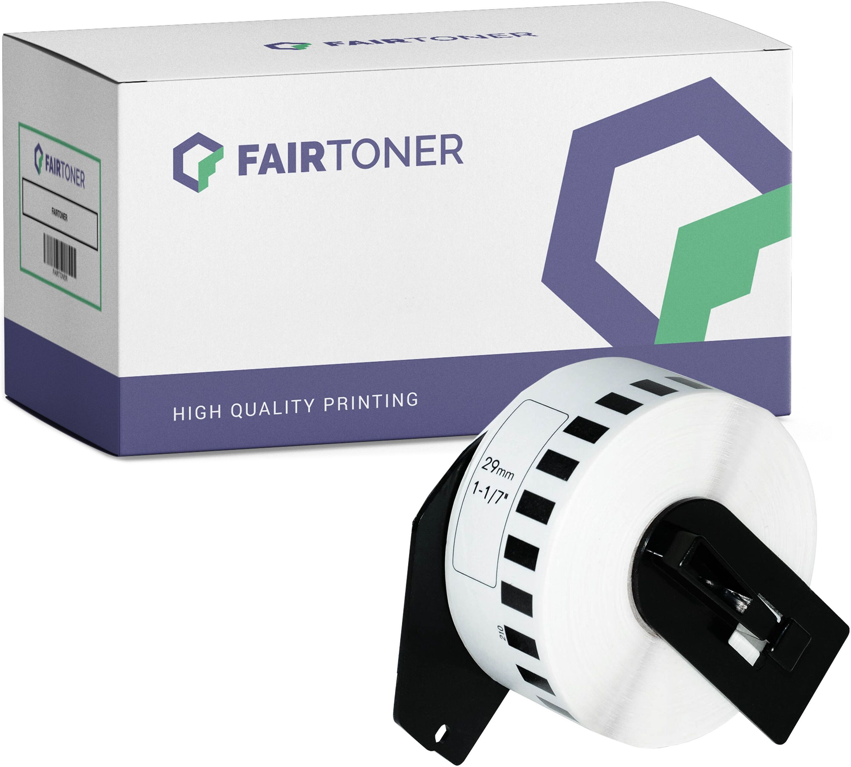 FairToner Kompatibel zu Brother P-Touch QL 560 Series (DK-22210) Etikett 1x (29mm x 30.48m) WeiÃŸ