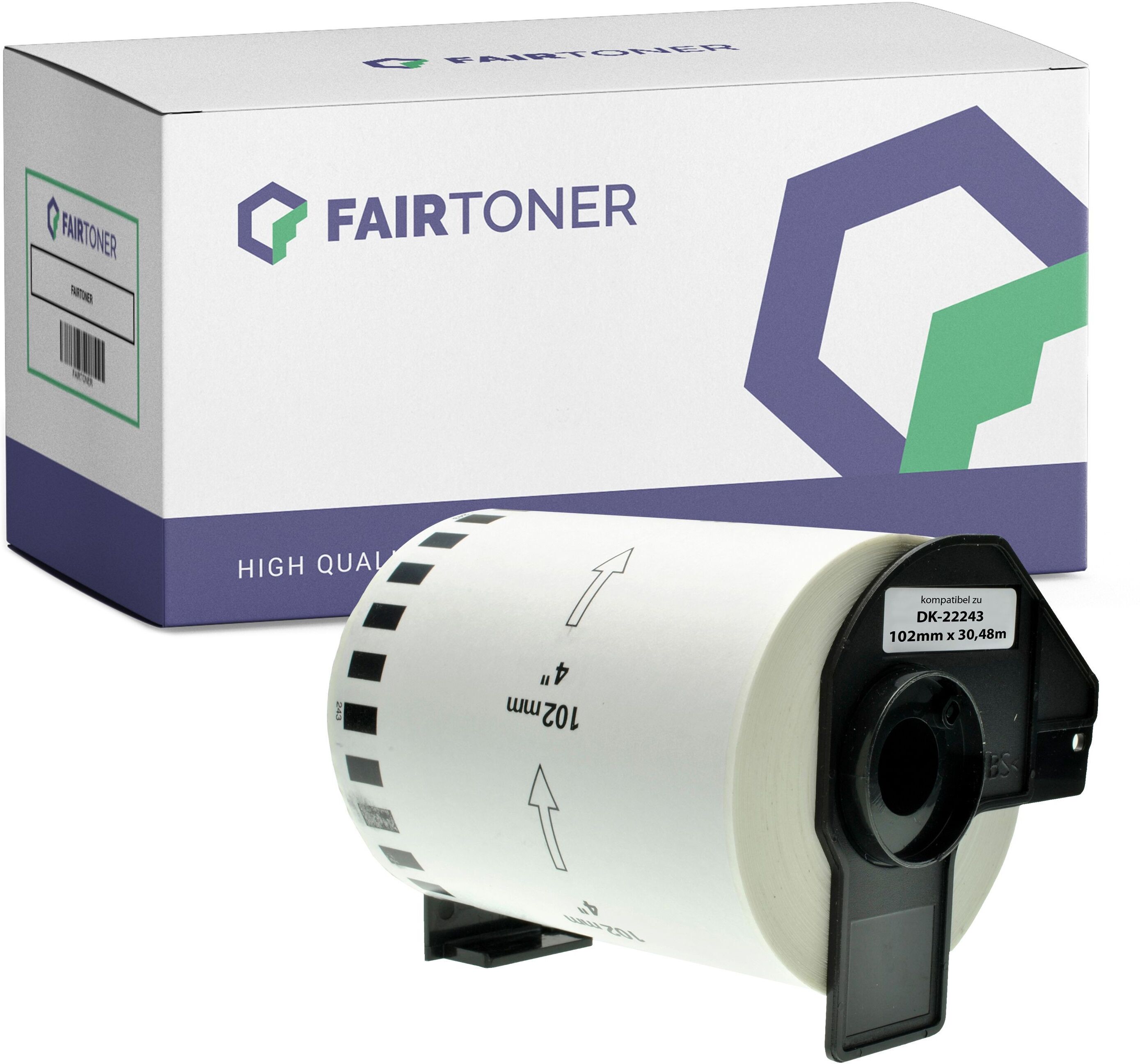 FairToner Kompatibel zu Brother P-Touch QL 1110 (DK-22243) Etikett 1x (102mm x 30.48m) WeiÃŸ