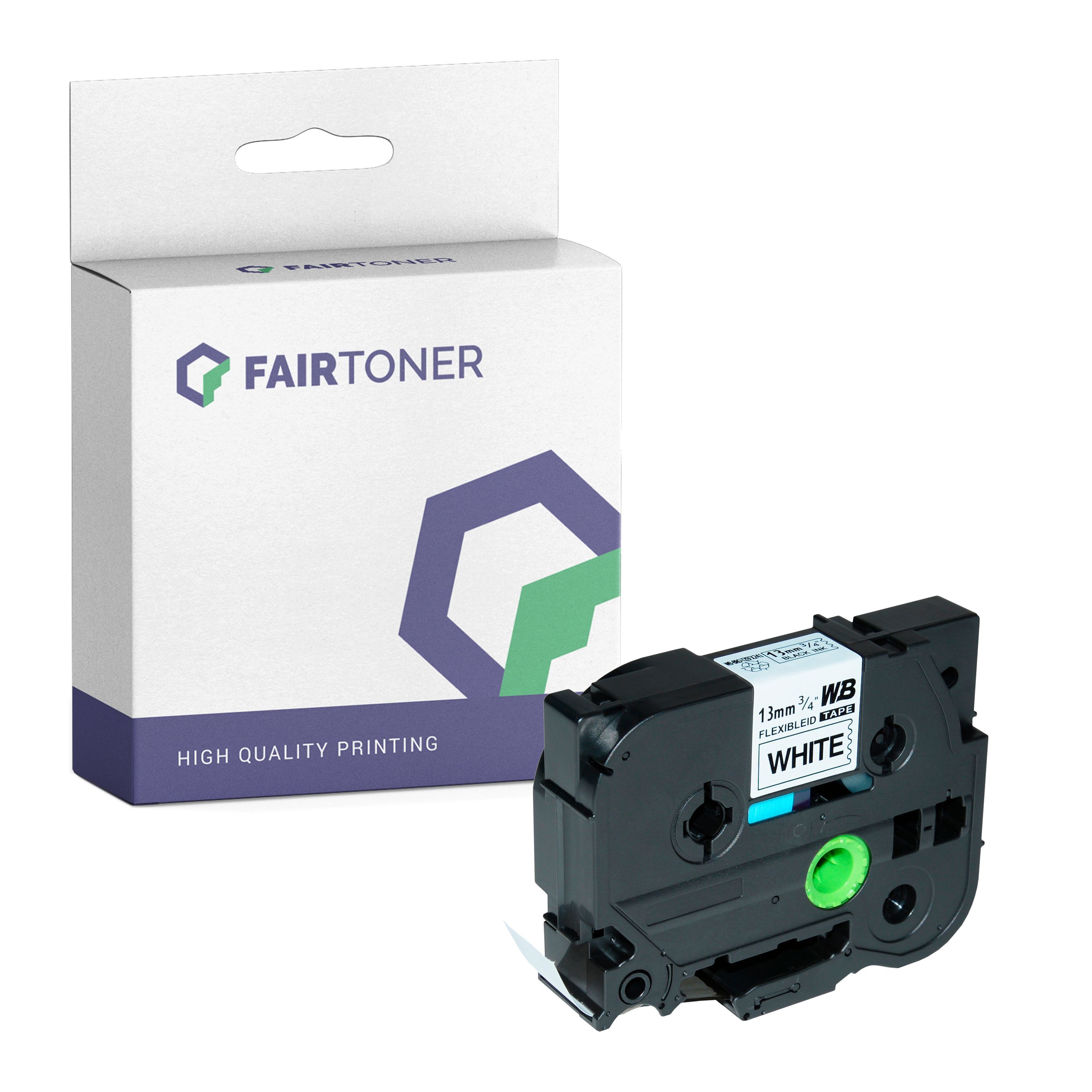 FairToner Kompatibel zu Brother P-Touch 1280 DT (TZE-FX231) Schriftband 12mm/8m Schwarz auf Weiss