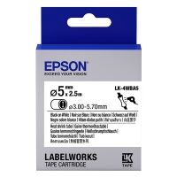 Epson LK 4WBA5 black on white heat shrink tape, 5mm (original)