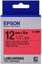 Epson LK-4RBP Fita preto sobre vermelho pastel 12mm (C53S654007)