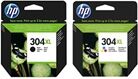 HP 304XL Pack de 2 tinteiros XL preto + cores