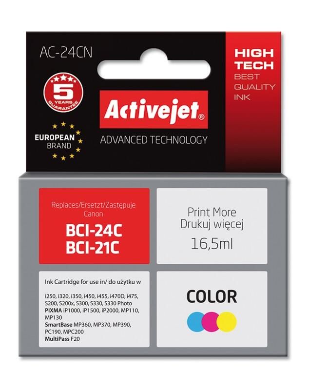 Activejet Tinteiro Compatível Bci-24c Canon (tricolor) - Activejet