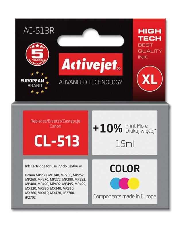 Activejet Tinteiro Compatível Cl-513 Canon (tricolor) - Activejet