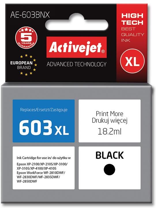 Activejet Tinteiro 603xl Compatível C/ Epson (preto) - Activejet