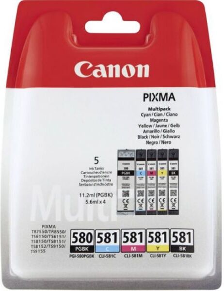 Canon Pack 5x Tinteiros Pgi-580/cli-581 (preto/cores) - Canon