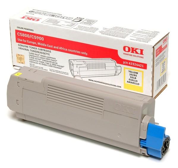 Oki Toner C5800, C5900, C5550mfp Amarelo (5000 Páginas) - Oki