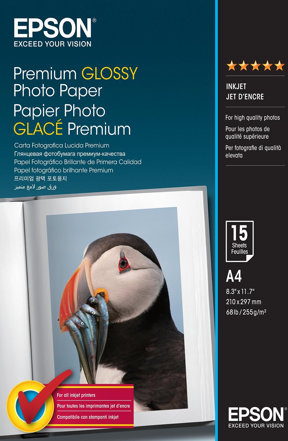 Epson Papel Photo Premium Glossy A4 (15 Folhas) - Epson