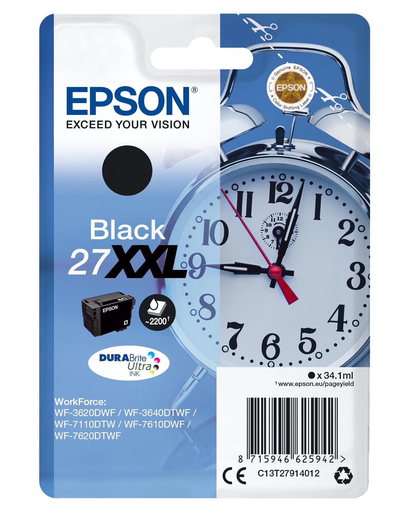 Epson Tinteiro 27xxl Wf-3xxx/wf-7xxx - C13t27914012 (preto) - Epson
