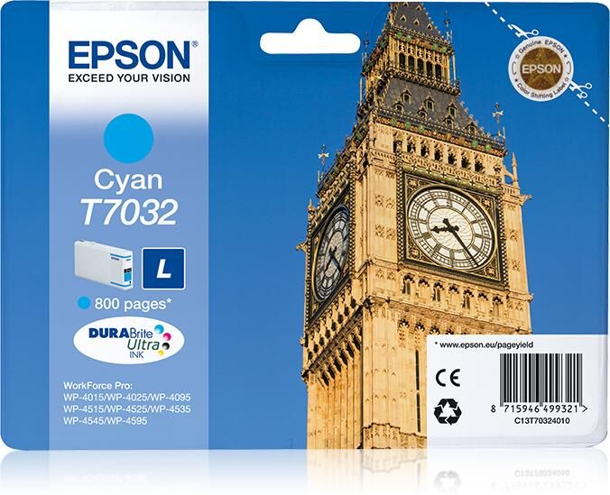 Epson Tinteiro Epson Cyan Wp-4000/4500 - C13t70324010