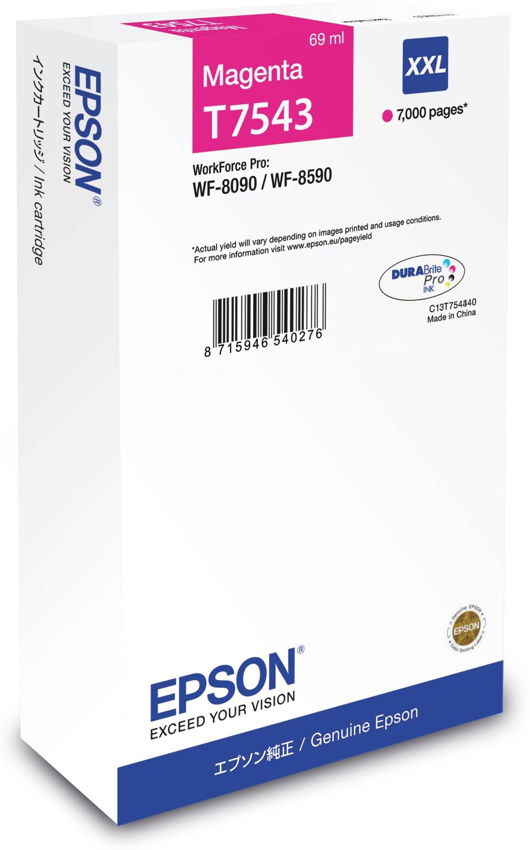 Epson Tinteiro Epson Magenta Xxl 10000p Wf-8x90- C13t754340