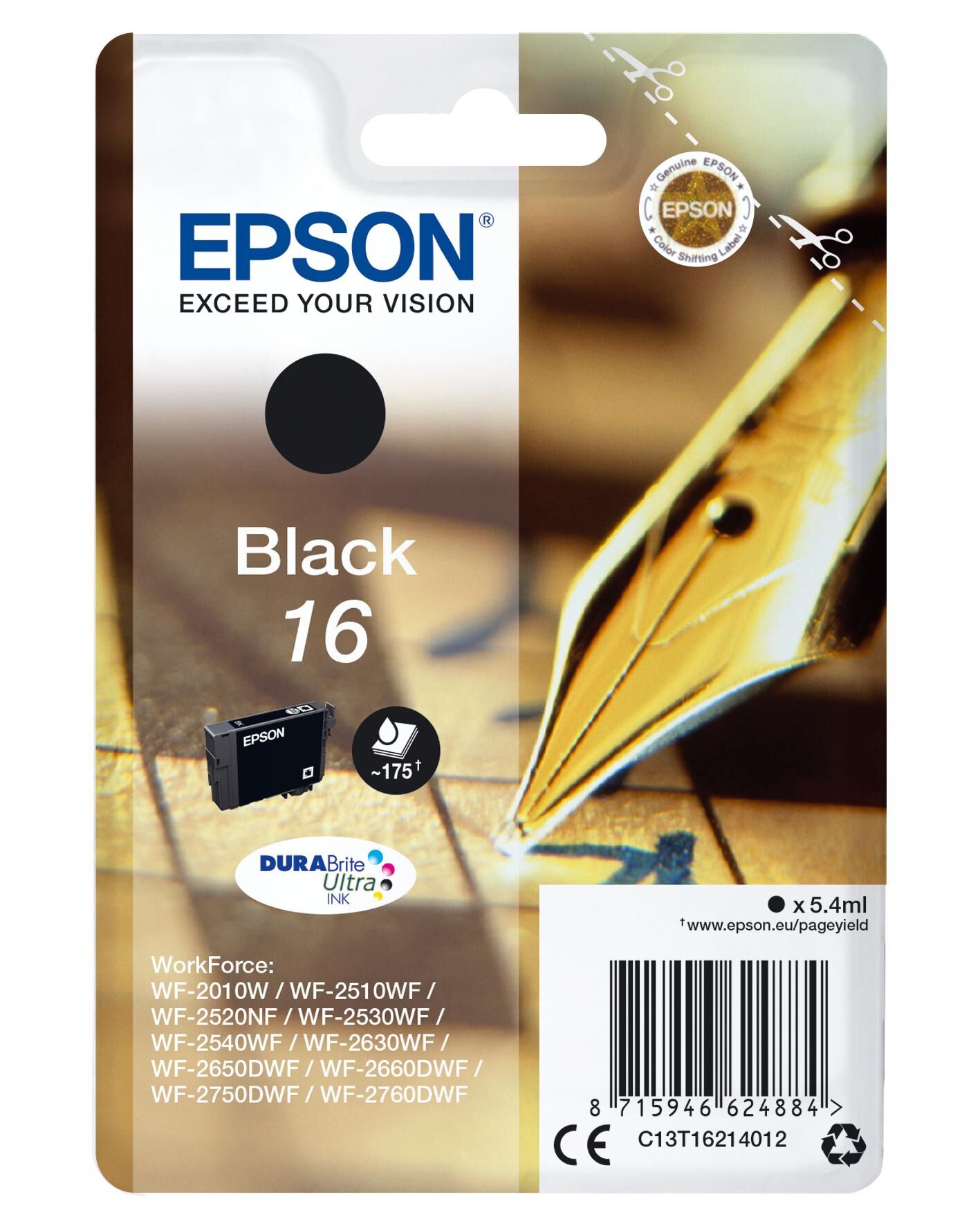 Epson Tinteiro Serie 16wf-20xx/wf-25xx - C13t16214012 (preto) - Epson