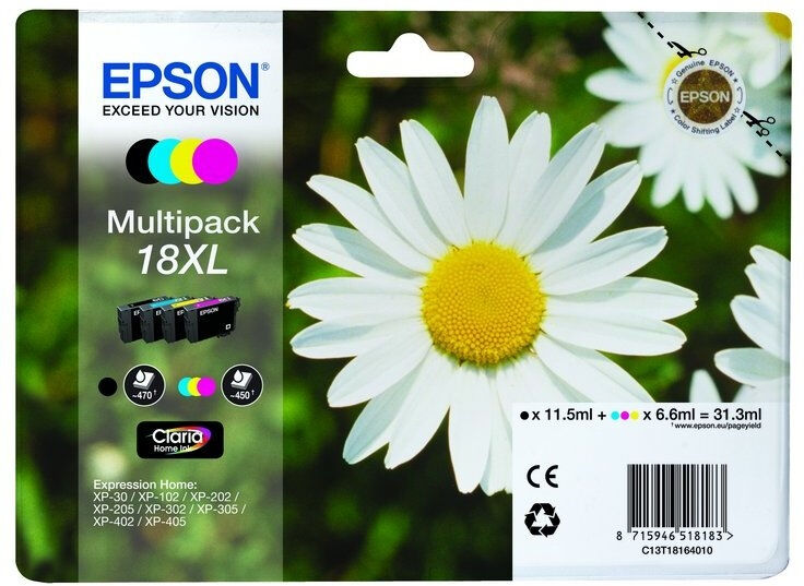 Epson Pack Tinteiro Epson Serie 18xl Quad Xp-102/205/305/405 - C13t18164022