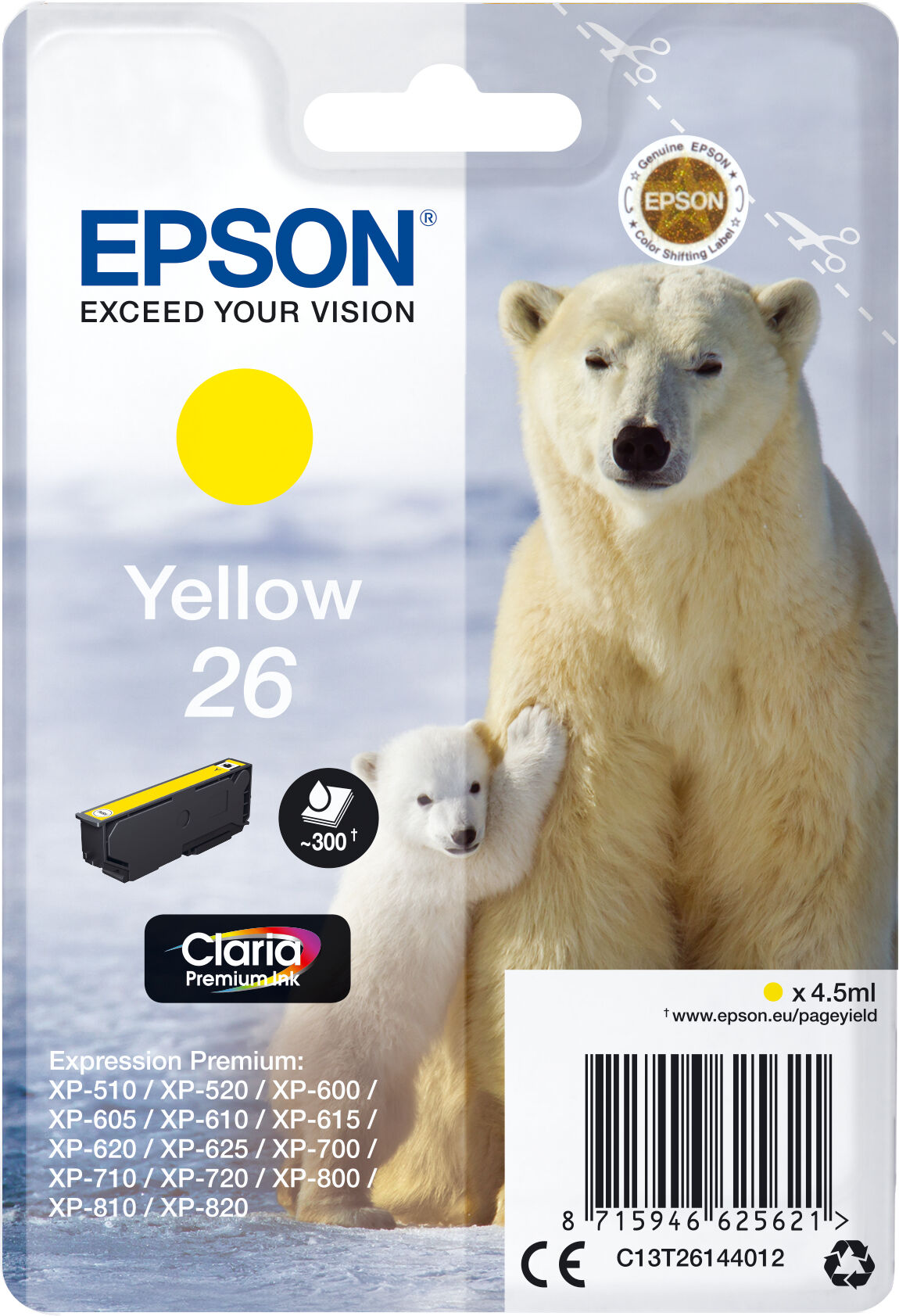 Epson Tinteiro Epson Amarelo Serie 26  Xp-600/700/800 - C13t26144012