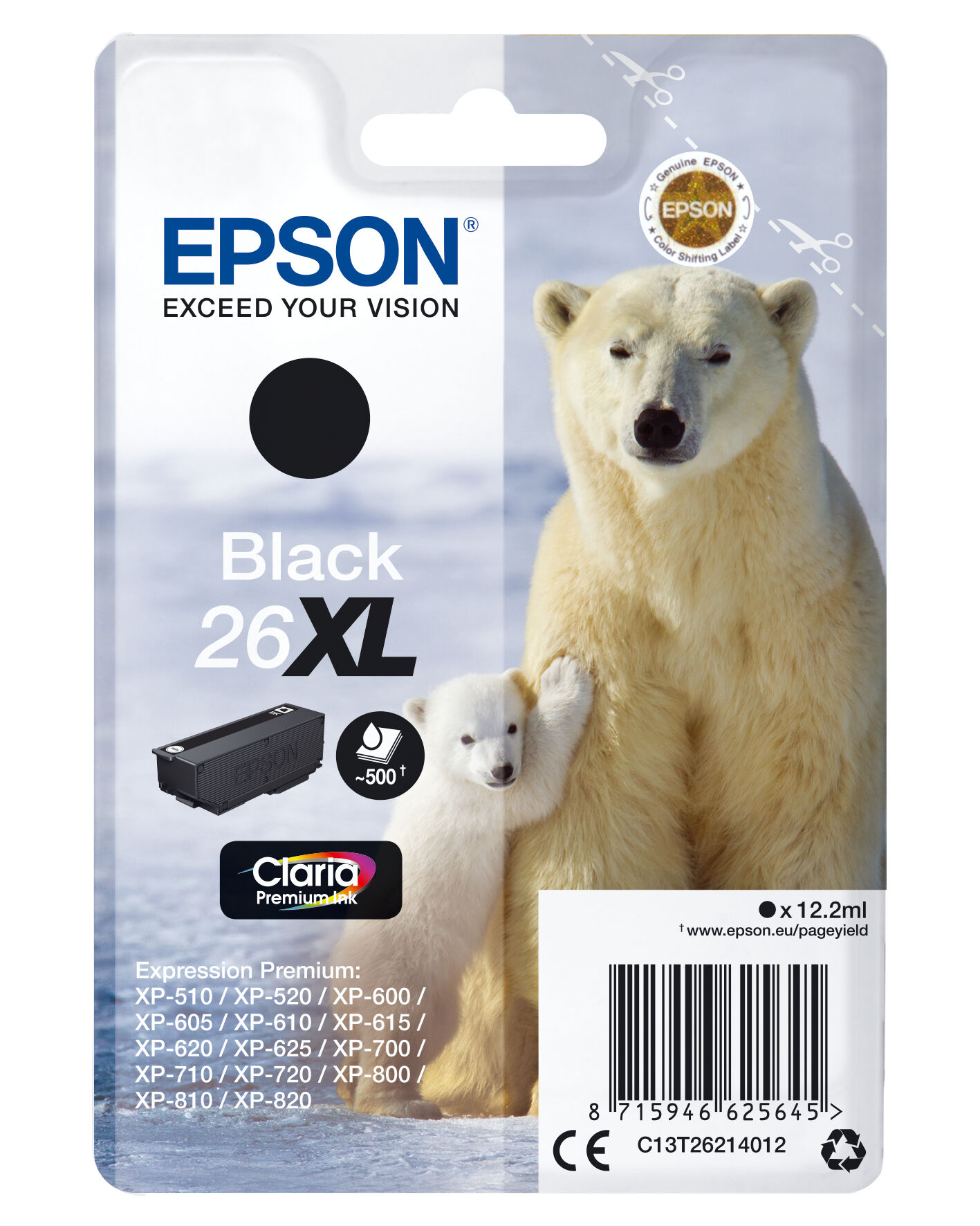 Epson Tinteiro Serie 26xl Xp-600/700/800 - C13t26214022 (preto) - Epson
