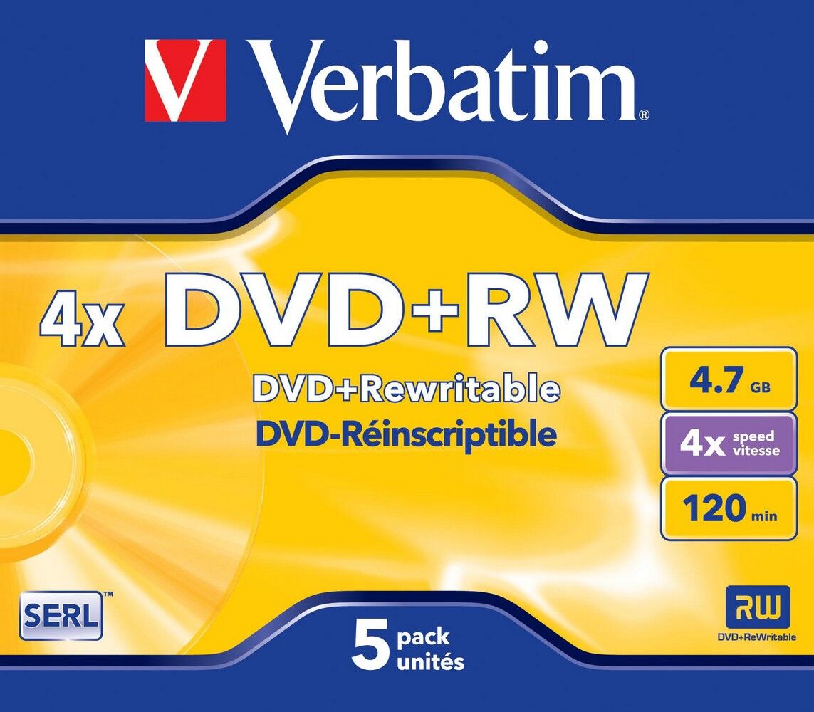 Verbatim Cd/dvd+rw Matt Silver 4.7 Gb (5 Peças) - Verbatim