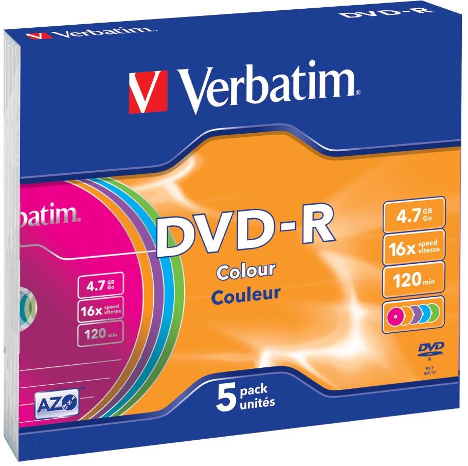 Verbatim Pack 5x Dvd-r Colour 4.7gb - Verbatim