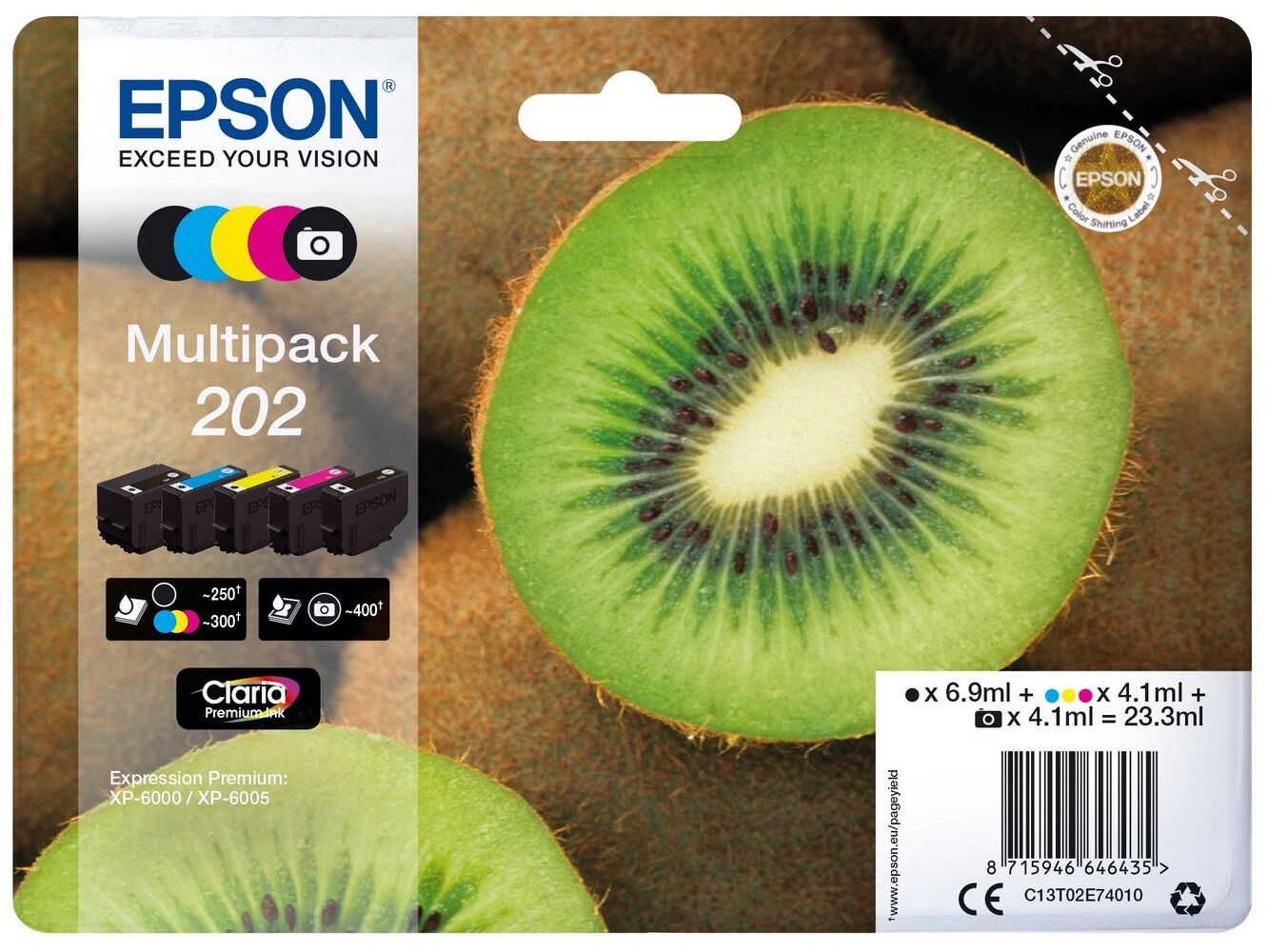 Epson Pack 5x Tinteiros 202 (250 / 300 Páginas) - Epson