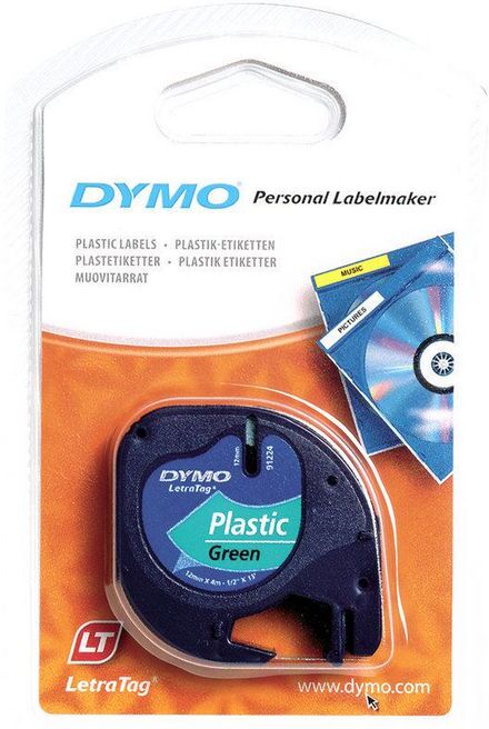 Dymo Etiquetadora Preto Sobre Verde (4 Mts/1,2cm) - Dymo