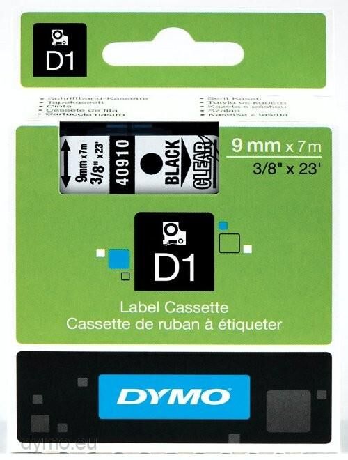 Dymo Etiquetadora Preto Sobre Transparente (7 Mts/0,9cm) - Dymo
