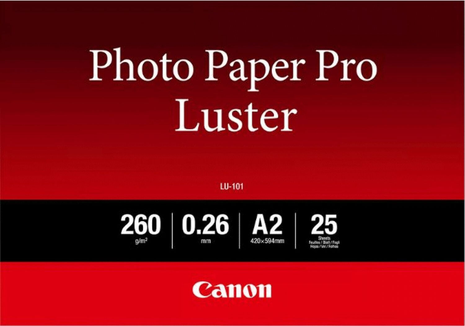 Canon Papel Foto Profissional Lu-101 Lustrado A2 25 Folhas