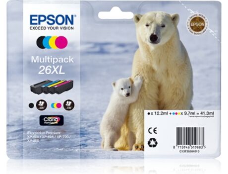 Epson Pack 4 Tinteiros 26XL Cores (C13T26364020)