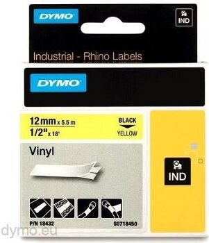 Dymo Fitas Rhinopro Vinil 12Mm Amarelo