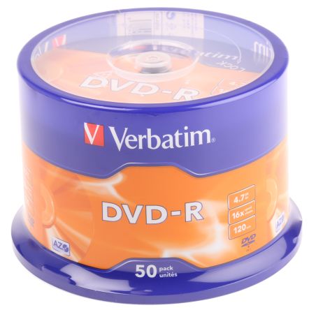 Verbatim DVD vergine  4,7 GB 16X, DVD-R, confezione 50, 43548