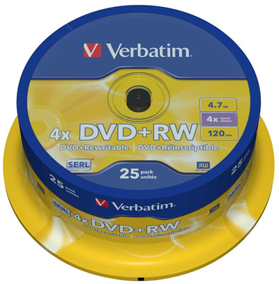 Verbatim DVD+RW Matt Silver 4,7 GB 25 pezzo(i)