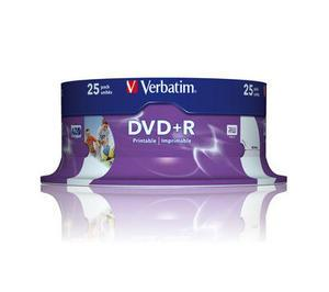 Verbatim DVD+r  4,7Gb 25pcs pack 16x spindel wide printable retai
