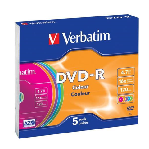 Verbatim DVD-R Colour 4.7Gb DVD-R 5pezzo(i)