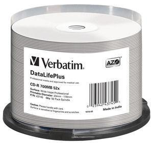 Verbatim CD-R  700mb 50pcs spindel dl+ white printable