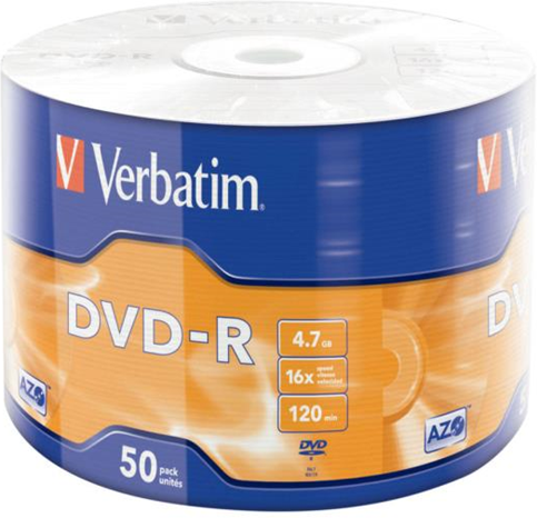 Verbatim DVD-R Matt Silver 50PK Wrap Spindle