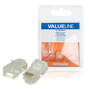 Valueline Connettore rj45 solid utp cat6 maschio pvc trasparente
