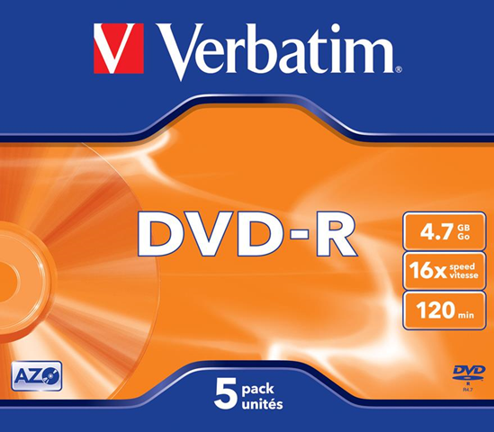 Verbatim DVD-R  4,7Gb 5pcs jew sr 16x