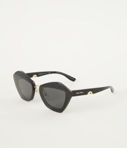 Miu Miu Charms Sonnenbrille MU01XS Schwarz 1 Größe