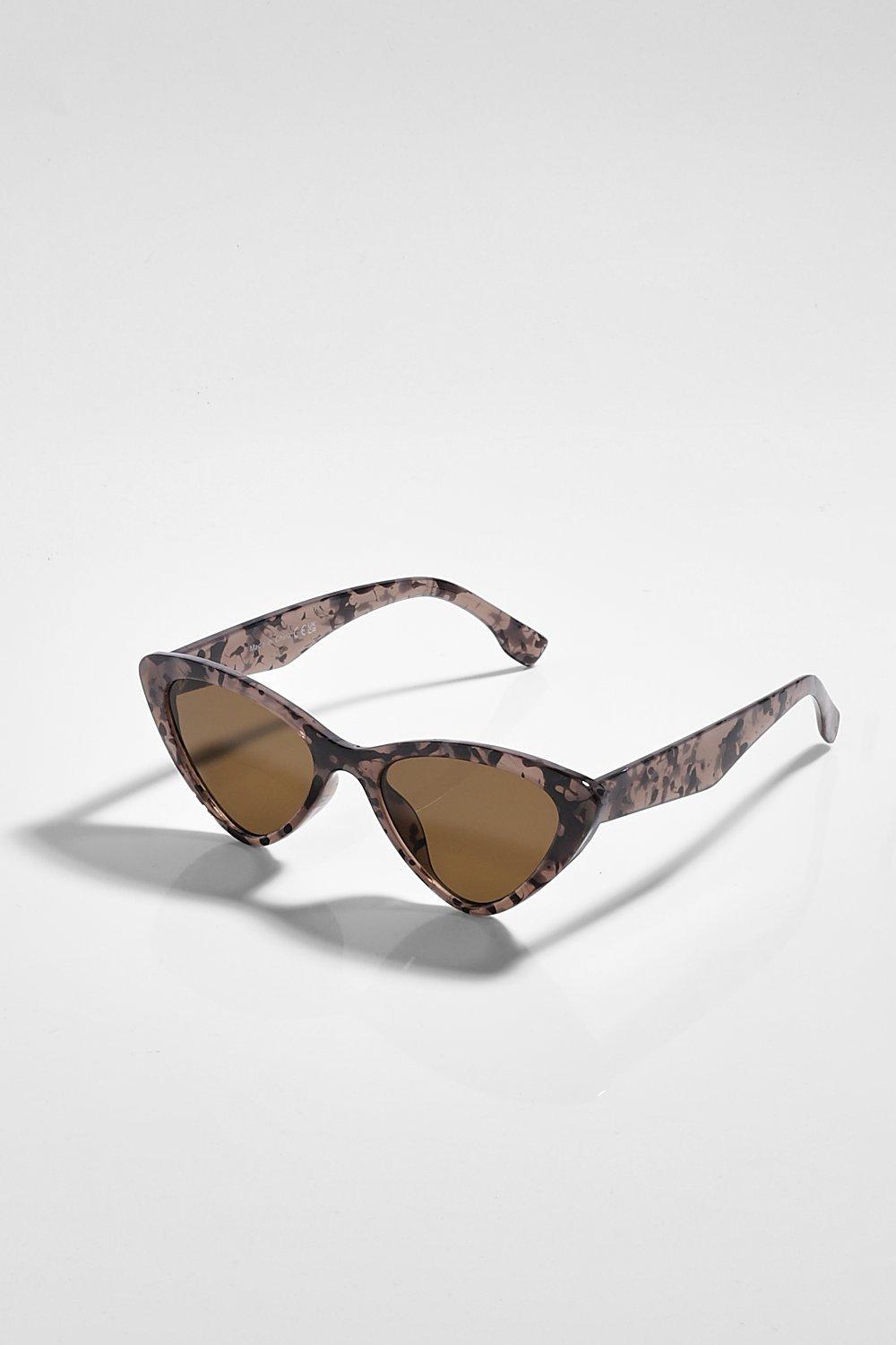 Boohoo Tortoise Shell Cat Eye Sunglasses- Multi  - Size: ONE SIZE