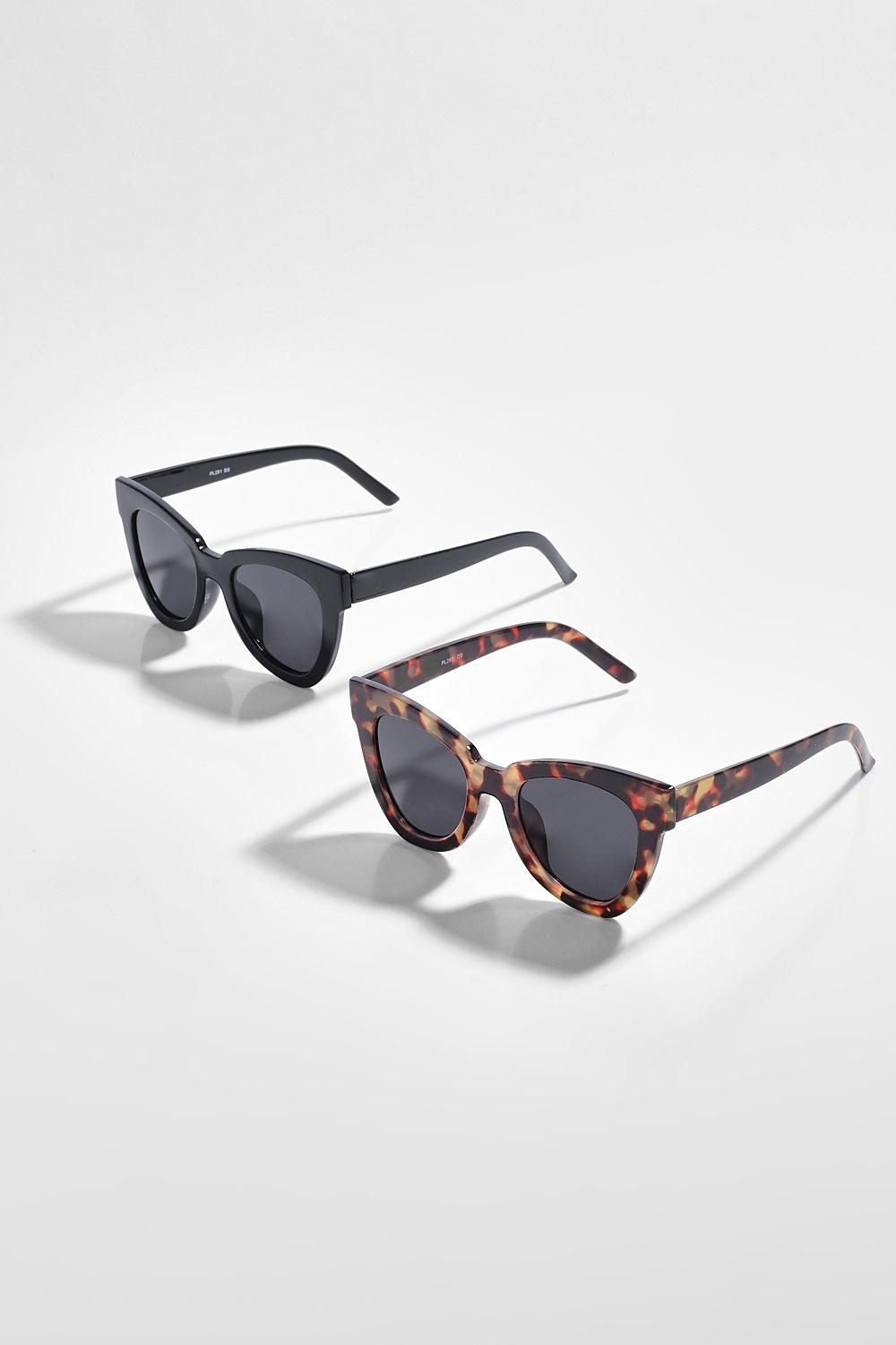 Boohoo Chunky Oversized Frame Sunglasses 2 Pack- Multi  - Size: ONE SIZE