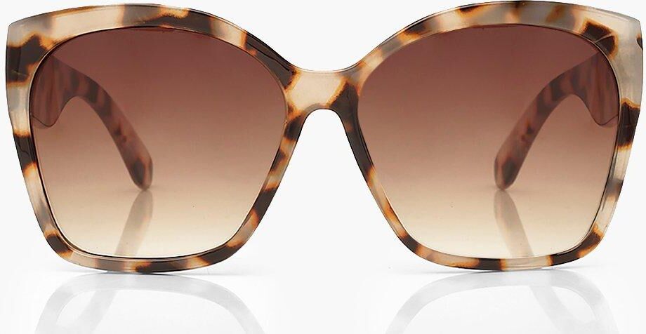 Boohoo Oversized Tortoise Shell Sunglasses- White  - Size: ONE SIZE