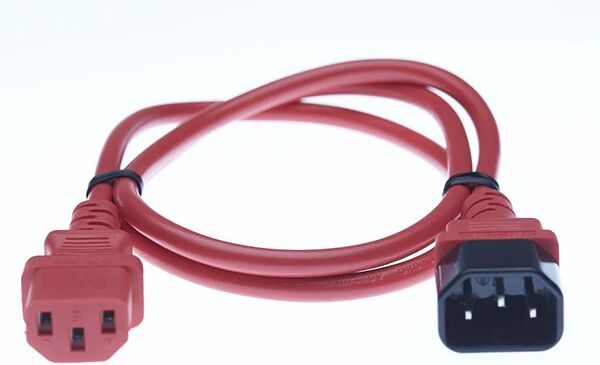 Unbranded Iec C13 To C14 Power Cable Red 1M