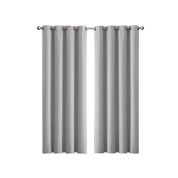 Unbranded 2 Pcs Blockout Curtains Panels Room Darkening Grey