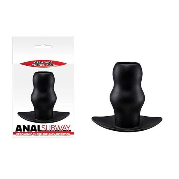 Excellent Power 3 Inches Anal Subway Black Hollow Butt Plug